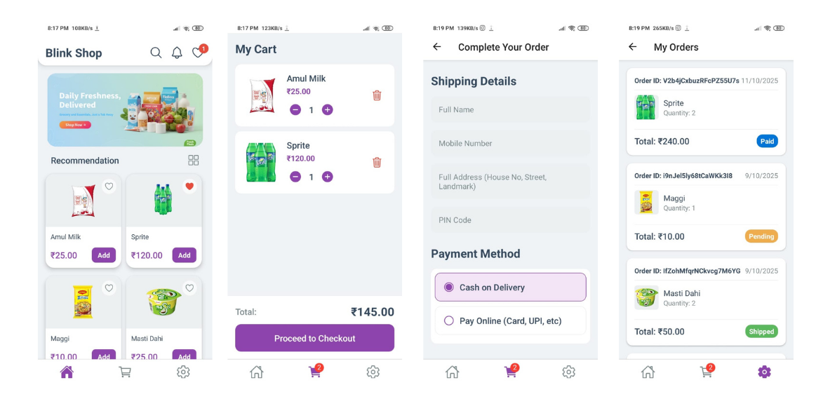 Ecommerce mobile app